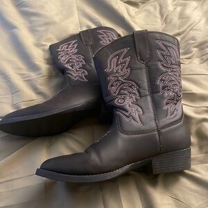 Short Girls Cowboy Boots - Brown and Pink